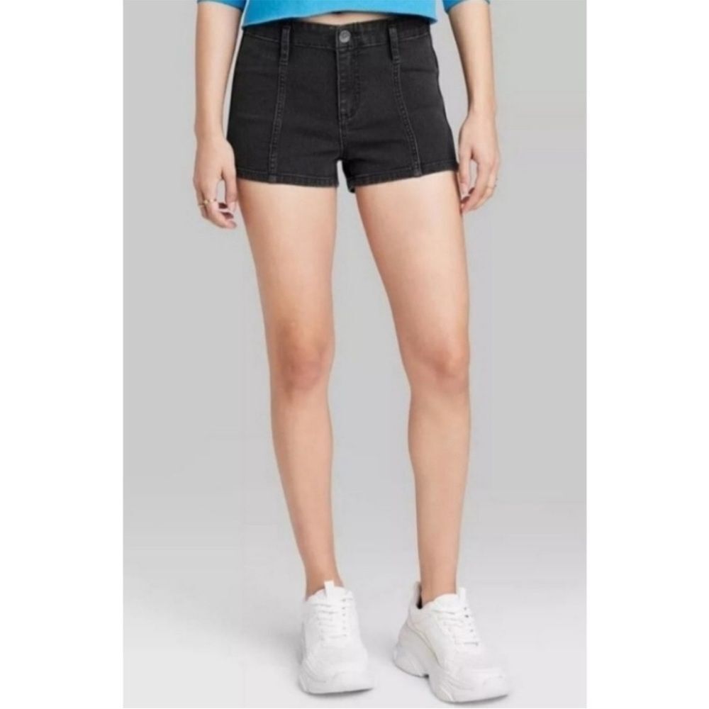 Wild Fable Super High Rise Jean shorts Black
